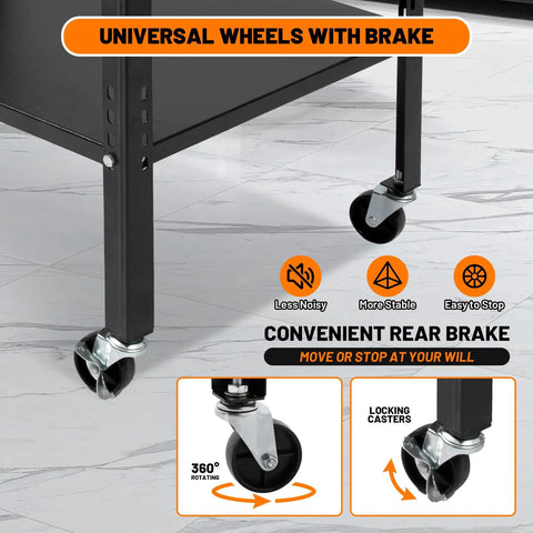 Heavy Duty Welding Table 36x24 Inch Portable Carbon Steel Workbench With 1200 Lb Load Capacity Locking Casters And Wheels For Garage Shop Or Home Built Tough Weld Table Cart Kit For Easy Mobility
