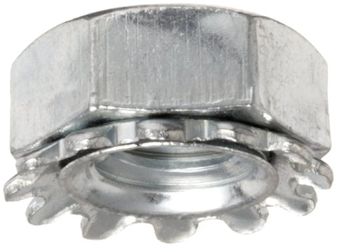 Zinc Plated Steel Hex Nut showing 5/16 Inch 18 Thread Coarse, Right Hand Threads for DIY and industrial use.