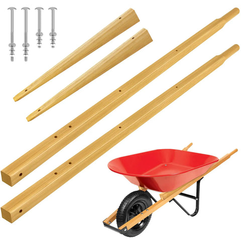 Wood Replacement Wheelbarrow Handles Kit With 304 Stainless Nuts And Bolts, Includes 2 Wedges, Tough Seal Coat, And Pre-Drilled Holes
