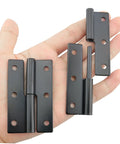 Beefy 2.5 Inch Black Lift Off Hinge Set For Left Handed Doors Mini 304 Stainless Steel With Screws Detachable Slip Joint Small Flag Rising Butt Hinges Hardware For Cabinets And Doors Heavy Duty Rust Resistant, black lift-off hinges in hand