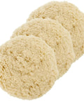 Three 100% wool buffing pads from the Eight Inch 100 Percent Natural Wool Buffing Pads Set Pro Grade With Hook And Loop Backing For Car Polishing