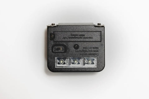 Back view of Wunder Solar Powered Spotlight Ultra Bright 3X LED Clip On Stick On Outdoor Light for mailboxes and decks.