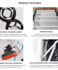 Electric Pull Down Attic Ladder With Built In Handrail Retractable Loft Stairs For Home Ceiling Access features including widened pedal and anti-slip feet.