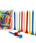 Natural Hardwood Golf Tees 3 1/4 Inch, 120 Pack, Biodegradable Wooden Tees, Mixed Colors, Eco Friendly, Durable Display