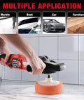 7-Inch Buffer Polisher With 8 Speed Settings 600-3500 RPM in use for marble, boat, car, and furniture applications