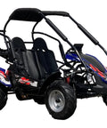 Electric Youth Go Kart With Reverse, Dual Speed Modes 15 MPH And 27 MPH, 60V 1.8KW Motor, 48V 29Ah Lithium Battery, Mid Size Kid Cart, Blue Body Kit