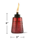 Lit Red White And Blue Glass Tabletop Torches Set Of Three For Outdoor Lighting On Lawn Patio And Garden Weather Resistant With Long Lasting Wick And Snuffer