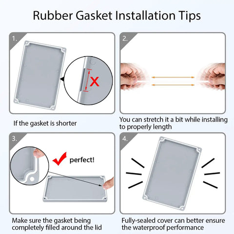 Installation guide for rubber gasket of Rugged Outdoor Aluminum Electrical Junction Box IP67 Waterproof Dustproof Enclosure
