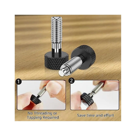 Spring Plunger Handle Quick Release Pins Kit With Knurled Handle And Stainless Steel Lock M6 on wooden surface