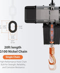 1 Ton Electric Chain Hoist Heavy Duty H4 Dual Voltage 208 To 480 Volt 3 Phase 13 Ft Lift G100 Nickel Chain IP55 ASME B30.16