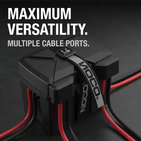 Kickin Dust Snap Top Battery Box For Group U1 12V with multiple cable ports for outdoor power gear.
