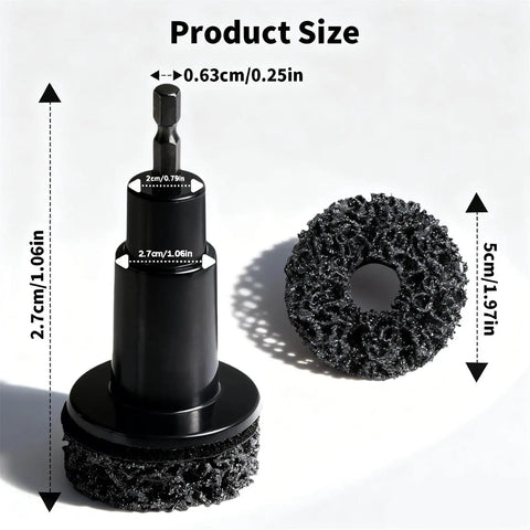 Wheel Hub And Stud Cleaning Tool Kit For Brake Jobs, Rust Removal Disc size details with 1/2in impact wrench fitting