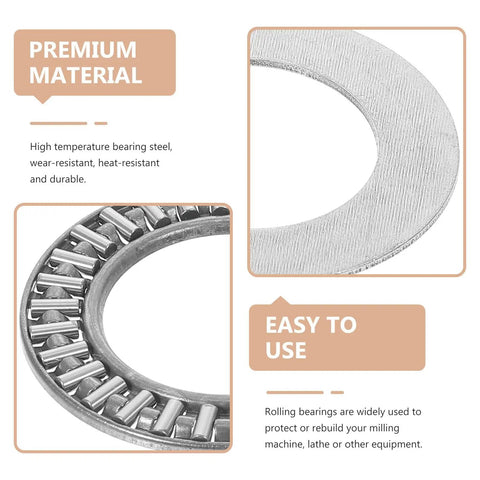 Kickin It Hard 4 Sets Thrust Needle Roller Bearing With Washer Kit Flat Single Direction Industrial Axial Roller Replacement Fit AXK2542 metal washer and needle bearing