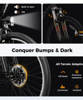 EB5 1000W Peak Brushless Motor Dope Electric Bike with front fork suspension and all-terrain tires for commuting and trail riding