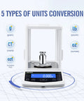 Analytical Balance 500g Capacity 0.001g Accuracy Lab Scale with Windshield RS232 Interface for unit conversions display
