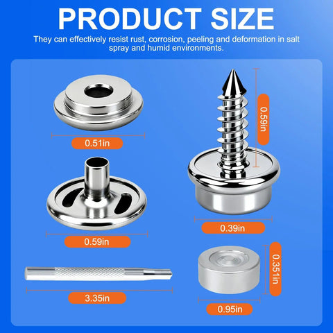 150 Pcs Stainless Steel Canvas Snap Button Kit With 2 Setting Tools For Boat Covers Marine Grade Heavy Duty Snaps And Fasteners