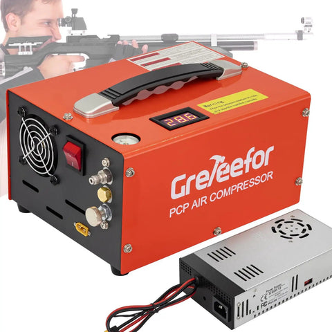 Portable 4500 PSI PCP Air Compressor With Retractable Handle Works On Car 12V Or Home AC Power Oil Free Water Free For Paintball And Rifle Tanks High Pressure Manual Stop Pump