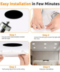 Step-by-step installation guide for HONZIN 6 Pack 6 Inch Square LED Recessed Lighting, 5CCT, 13W, Dimmable.
