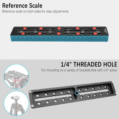 Vixen Style Dovetail Telescope Mounting Plate 230mm Rail Bar with scale and 1/4 inch threaded holes for saddle mount use