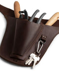 Leather Florist Tool Belt For Men And Women Adjustable Lightweight Garden Tool Belt with gardening tools and key holder