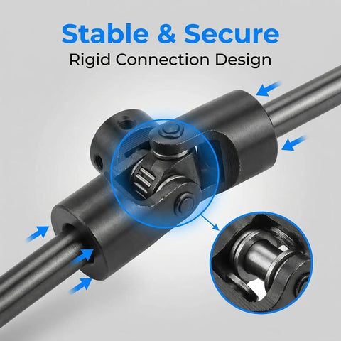 Heavy Duty Universal Shaft Coupler Three Quarter Inch Motor Connector And Steering Joint 12 By 24 By 56 Millimeters, close-up of the rigid connection design.
