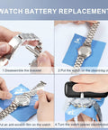 DIY Friendly Watch Back Opener Kit With Adjustable Wrench for Battery Replacement Steps