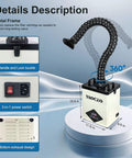 Heavy Duty Soldering Fume Extractor With 105W Motor Delivers 260 M3 Per Hour Airflow With 3 Stage Filtration 10 Fan Speeds