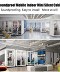 Mobile Soundproof Office Pod Booth With Smooth Rolling Wheels And Auto Swing Door in modern office setting with multiple units.