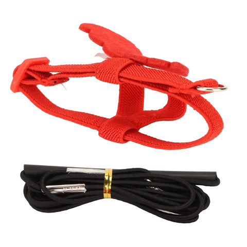 Lightweight Bird Harness Leash For Small To Medium Birds With Anti Bite Safety, Adjustable Flying Harness, Red, Comfortable Fit
