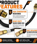 Beefed Up Flex Drain Oil Hose For FR730V FR691V Engines, braided rubber hose showing high temperature resistance features.