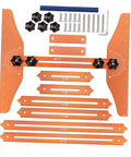 No Sweat Stair Treads Gauge Template With Quick Adjust Flex Angles For Dead On Precision On Spiral And Standard Runs, includes various lengths and hardware.