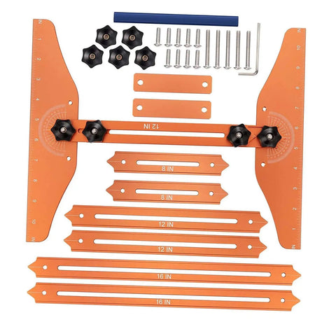 No Sweat Stair Treads Gauge Template With Quick Adjust Flex Angles For Dead On Precision On Spiral And Standard Runs, includes various lengths and hardware.