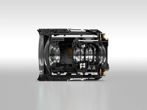 Cross-section view of RF 24-105mm F4 L IS USM Zoom Lens For EOS R Series Mirrorless Cameras, showing internal components.