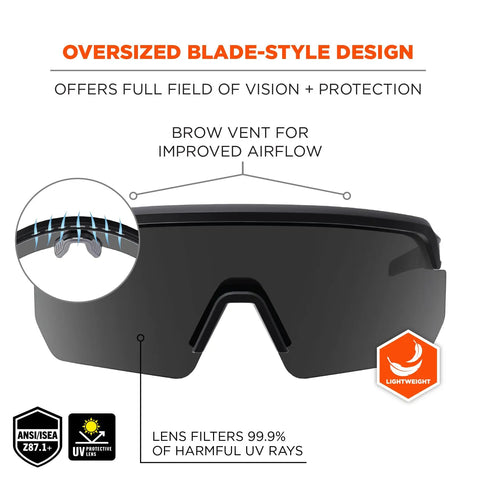 Legit Tough Oversized Blade Style Safety Glasses With Ansi Z87 Plus Rating And Custom Flex Fit Temples For Built Different Impact Resistance And Clear Peripheral Vision At Work