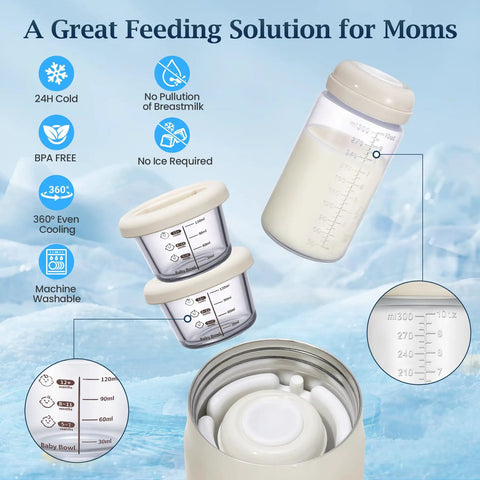 Killer Three In One Breast Milk Chiller And Portable Bottle Cooler With Double Wall Stainless Steel Build for easy nursing storage and feeding.