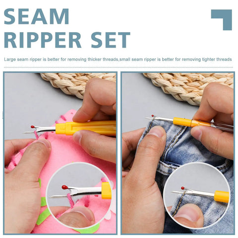 Ultimate All In One Seam Ripper Kit For Sewing And Crafting Enthusiasts Includes 3 Large And 3 Small Seam Rippers Yarn Scissors