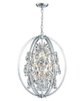 Large Modern Globe Crystal Chandelier With 9 G9 Bulbs Not Included Adjustable Hanging Light Fixture For Dining Room Living Room Foyer And Bedroom Chrome Finish Dope Sparkle And Statement Ceiling Light