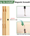 130 Piece M4 Furniture Connector Bolts And Cap Nuts Kit installation with magnetic screwdriver on wood panels.