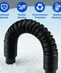 Flexible black PPE tube from Rain Barrel Hose Connector Kit With Downspout Diverter Links Rainwater Overflow And Stores More Water.