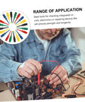 Person using Color Coded Test Clip Probes For Multimeter Set 20 PCS Mini Grabber Leads Spring Loaded Clips For Electronics Repair