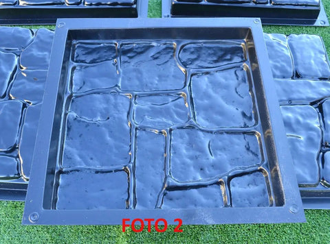 DIY Flagstone Concrete Mold Set 5-Piece Cobblestone Paver Molds for garden path and patio stone casting, front view
