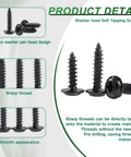 1200 Pcs Black Phillips Truss Head Self Tapping Screws Set M1.2 To M2.3 With Washer Wafer Head And Pan Head Wood Fasteners