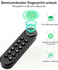 Smart Biometric Cabinet Lock With Fingerprint Password And USB Key, showcasing keypad and fingerprint recognition features.