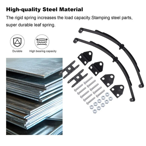 Beefy Stiff Leaf Spring Suspension Steel Bar Kit For 1 To 10 Scale RC Rock Crawler showing steel materials and parts