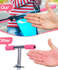 Comparison of non slip mushroom style bike handlebar grips, pink soft durable TPR rubber, 4.7 inch inner diameter 22mm.