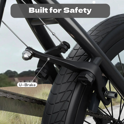 U-brake detail on Freestyle BMX Bike 18 Inch And 20 Inch For Kids Boys And Girls Trick Bicycle For Ages 6 To 12 Hi Ten Steel Frame