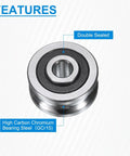 4 Pack Deep Groove Ball Track Guide Bearing 8Mm ID By 30Mm OD By 15Mm Width Double Sealed Pre Lubricated Gcr15 Chrome Steel showing double sealed design.