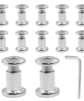 Straight Up Premium M6 X 8mm Screw Post Binding Screws For Leather Crafting And Bookbinding With Hex Key, Set Of Twelve visible.