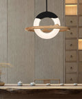 Large Chinese Style Wrought Iron And Solid Wood Ceiling Pendant Chandelier With Efficient Led Bulbs, modern design in dining room.