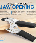 Heavy Duty 6 Inch Spring Clamps 4 Pack, Large 3 Inch Jaw Opening, Black Metal Clips clamping woodwork securely